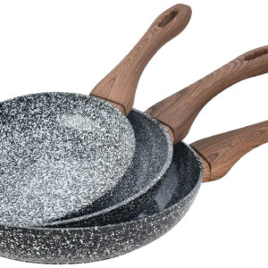 3 PATELNIE GRANITOWE GRANIT WOOD KINGHOFF KH-1030