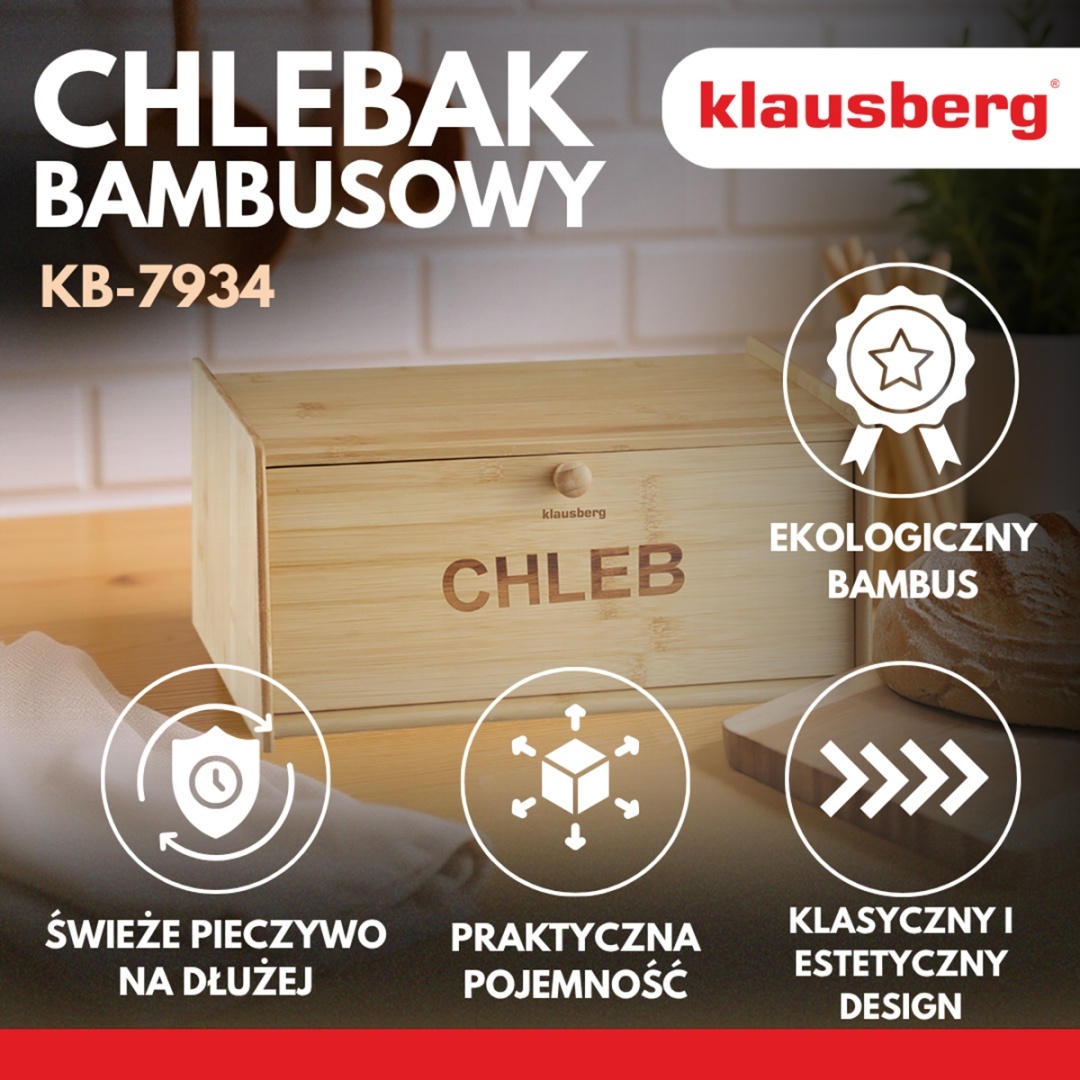 CHLEBAK POJEMNIK BAMBUSOWY NA PIECZYWO KLAUSBERG KB-7934 - obrazek 3
