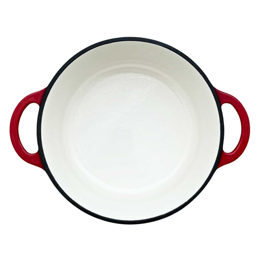 EMALIOWANY GARNEK ŻELIWNY 26cm 5L HAGE CZERWONY - obrazek 6
