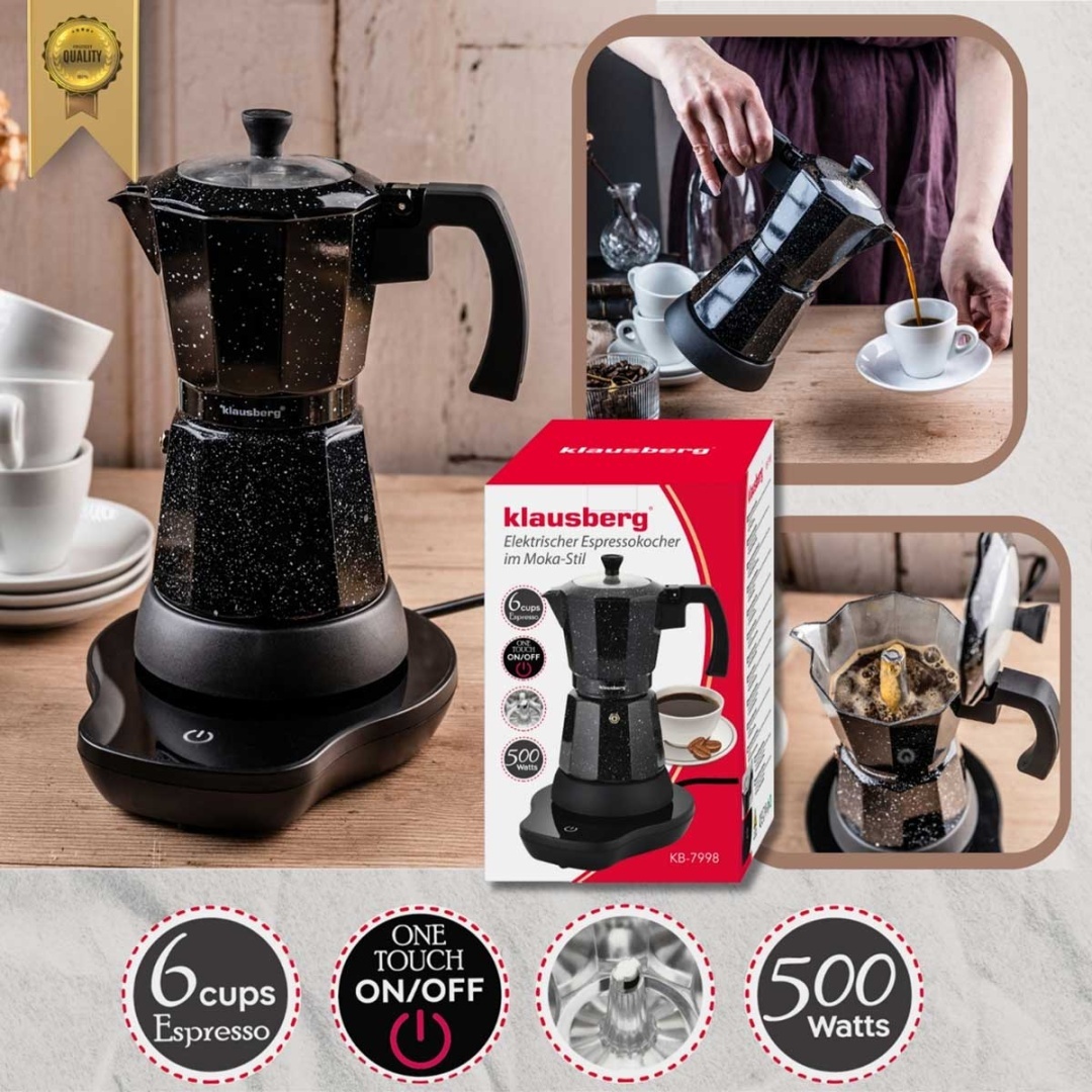 KAWIARKA ELEKTRYCZNA ESPRESSO 300ml KLAUSBERG KB-7998 500W - obrazek 3