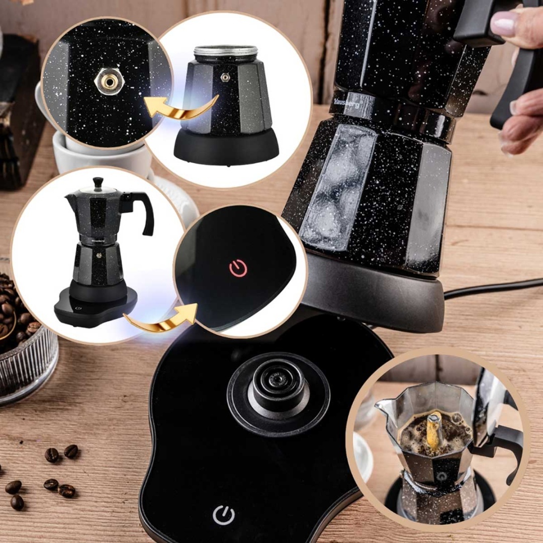 KAWIARKA ELEKTRYCZNA ESPRESSO 300ml KLAUSBERG KB-7998 500W - obrazek 5
