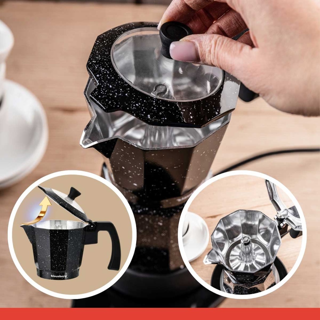 KAWIARKA ELEKTRYCZNA ESPRESSO 300ml KLAUSBERG KB-7998 500W - obrazek 10