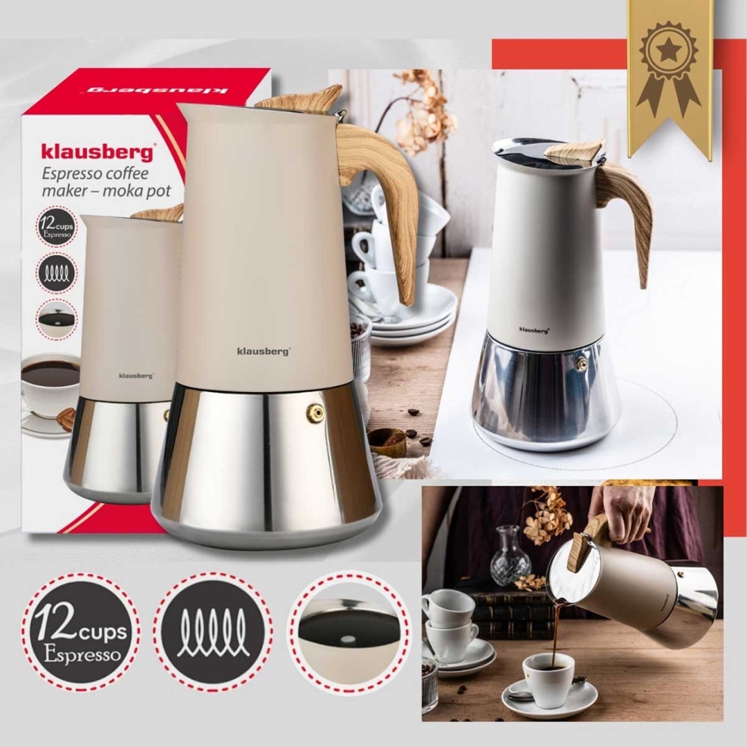 KAWIARKA ZAPARZACZ DO KAWY 600ml KLAUSBERG KB-7997 INDUKCJA - obrazek 3