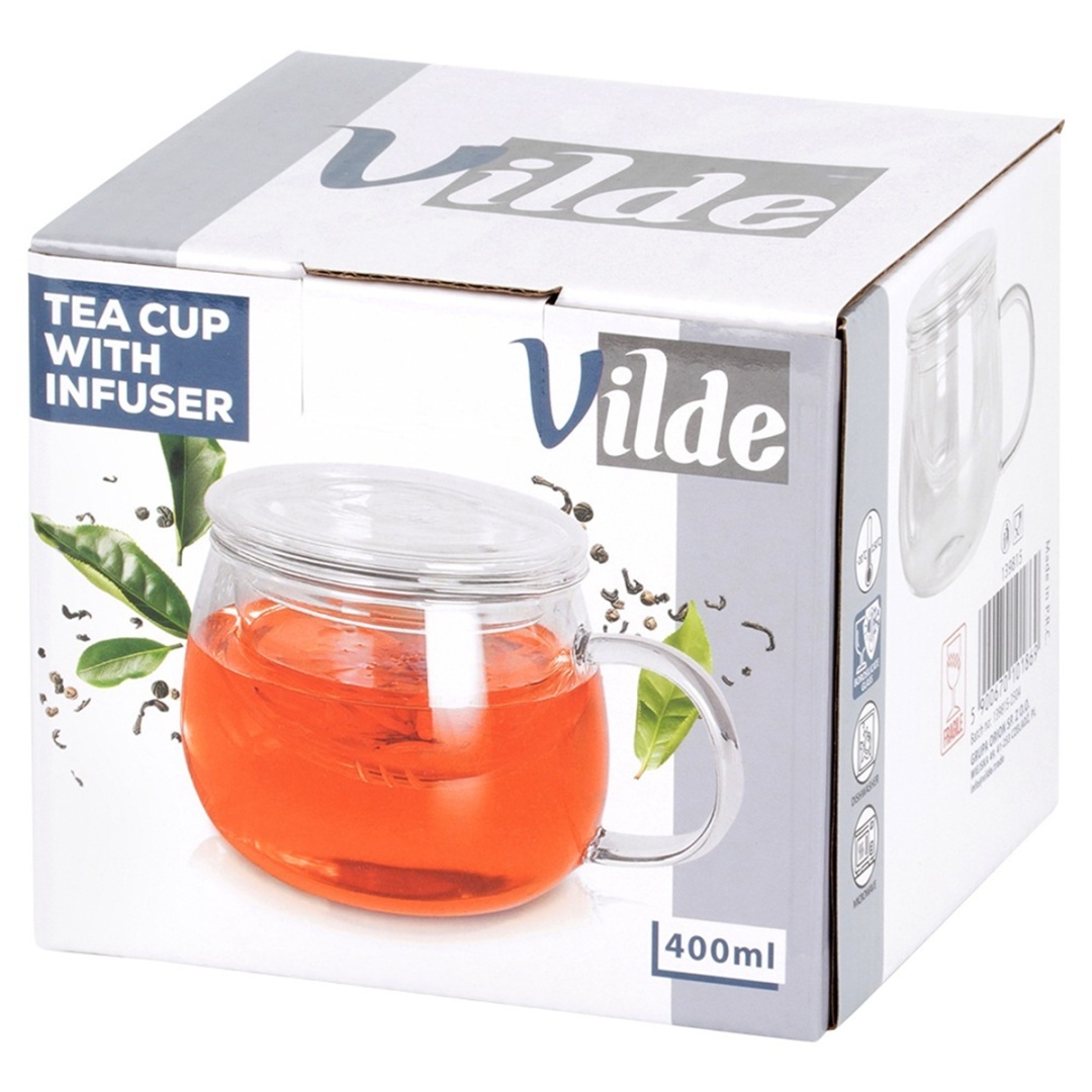 KUBEK SZKLANY 400ml Z ZAPARZACZEM I POKRYWĄ 139815 - obrazek 8