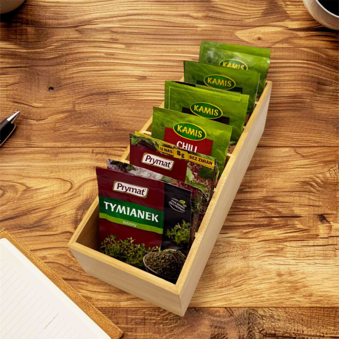 ORGANIZER BAMBUSOWY NA PRZYPRAWY W TOREBKACH 3807 - obrazek 2