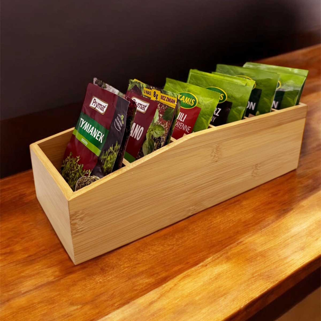ORGANIZER BAMBUSOWY NA PRZYPRAWY W TOREBKACH 3807 - obrazek 3