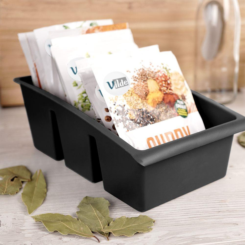 ORGANIZER POJEMNIK NA PRZYPRAWY W TOREBKACH CZARNY 229047-C - obrazek 2