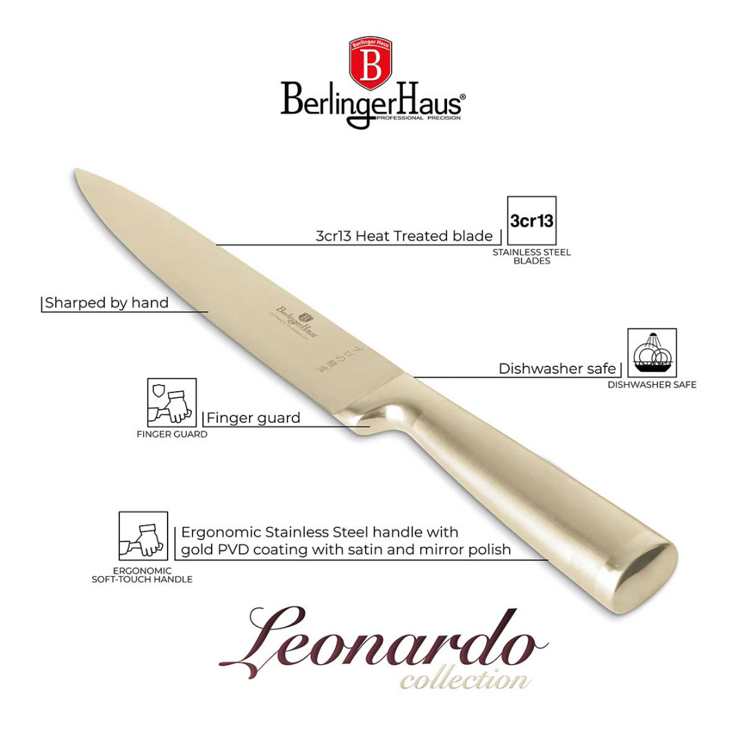 STALOWY NÓŻ DO FILETOWANIA BERLINGER HAUS 22cm BH-2931 GOLD - obrazek 3