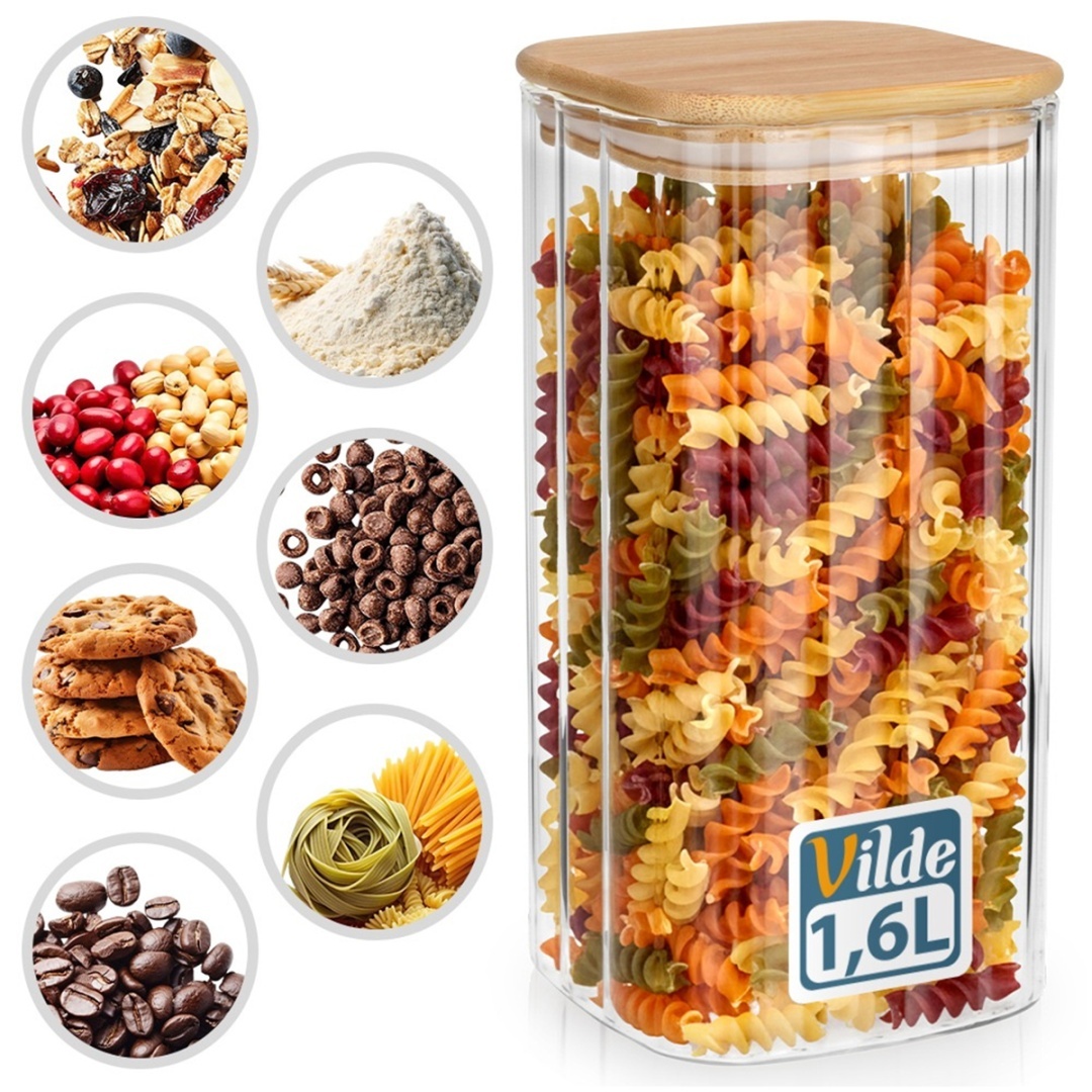 SZKLANY POJEMNIK KUCHENNY NA PRODUKTY SYPKIE 1,6L 229249 - obrazek 7